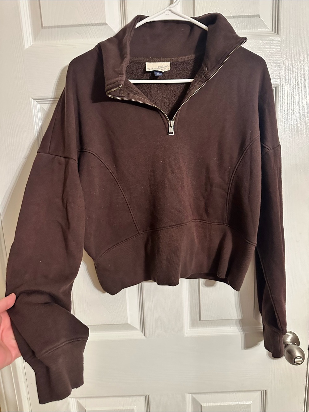 Universal Thread Dark Brown Quarter-Zip Turtleneck Pullover